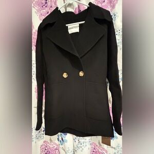 Gentle Herd Black 100% Wool Jacket - Size Small - NWT
